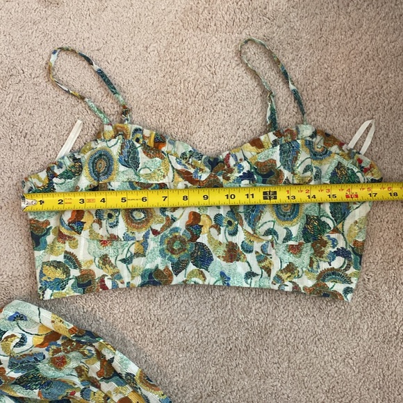 Anthropologie NWT‎ Twist Crop Top Set Smocked Floral Printed Wrap Blouse Size M - Picture 13 of 16